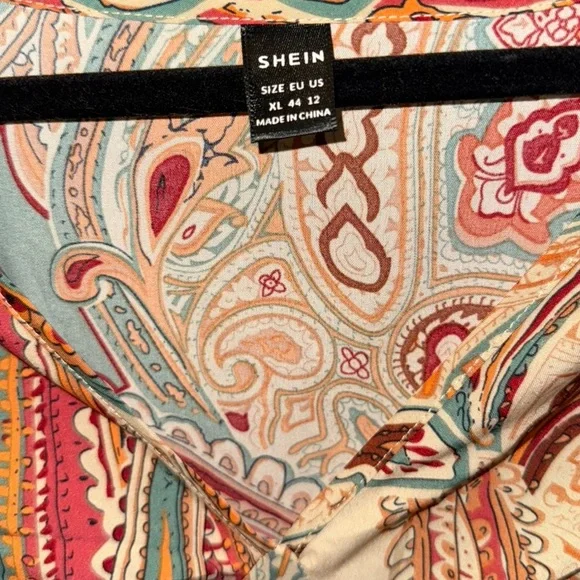 Paisley print long sleeve Dress -XL - Picture 4 of 4